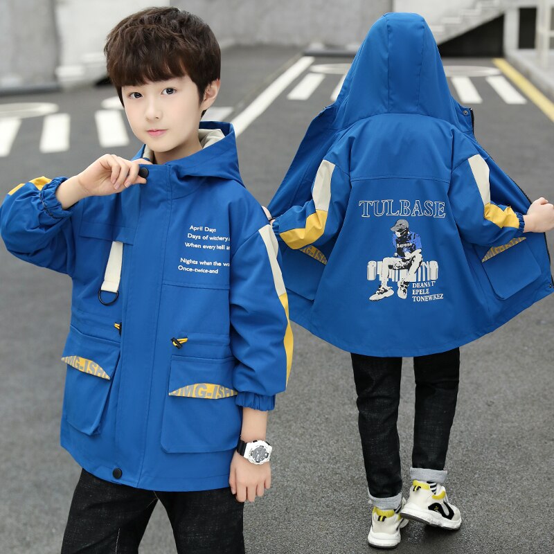 Garçons Manteau Automne Printemps Enfants Veste Imprimée École enfants Vêtements D'extérieur Décontractés Vestes Adolescent Enfants Vêtements Pour 5-14 ans