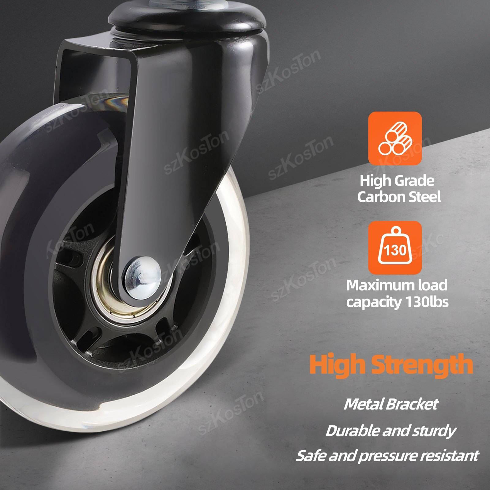 5 pcs office chair swivel casters, 10-11mm rubber wheels, soft, safe furniture casters, 3 inch universal wheel , 360 degree swivel wheel