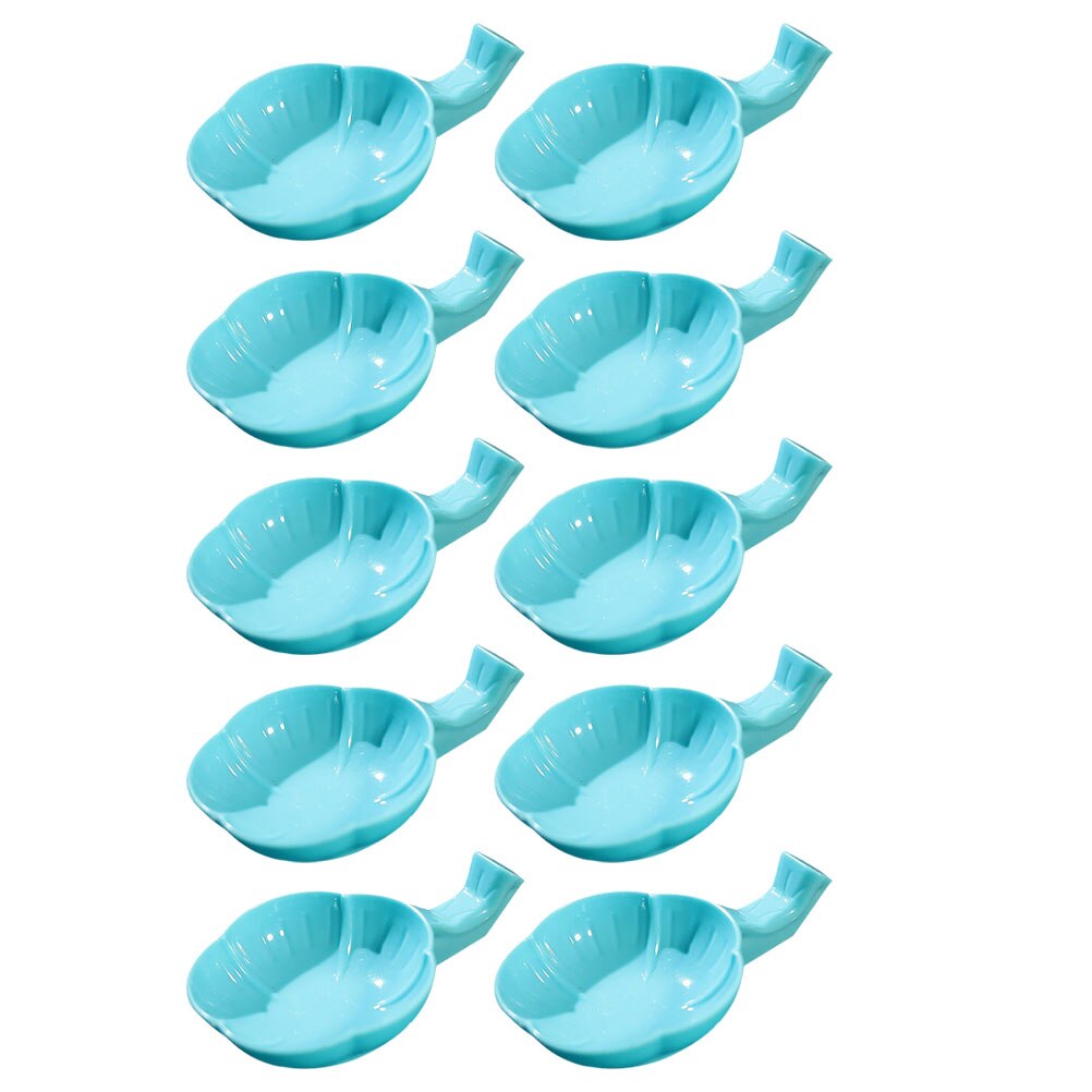 10pcs Plastic Chinese Calligraphy Ink Dishes Plastic Ink Plates (Sky-blue)