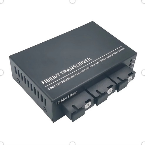 Fibra Optic Fiber óptica Media Converter Reverse POE 100M Fast 3Fo 2Lan Optical Switch Entrada E saida De Fibra ópticapara Cftv