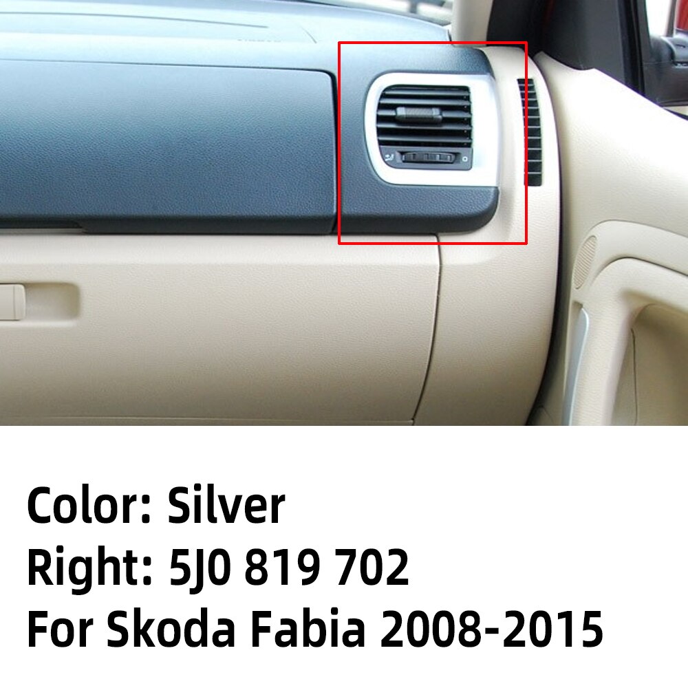 Rejilla de ventilación de aire acondicionado para salpicadero de coche Skoda Fabia 2 MK2 Roomster , 3 colores, 5J0820951E 5J0819701 5J0819702: I