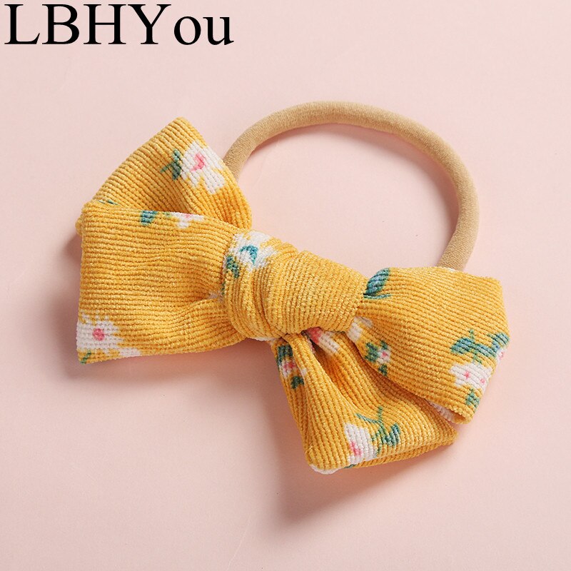 1pc meisjes luipaard corduroy nylon hoofdbanden pasgeboren baby meisjes dunne elastische nylon strikken haarbanden haaraccessoires: 9