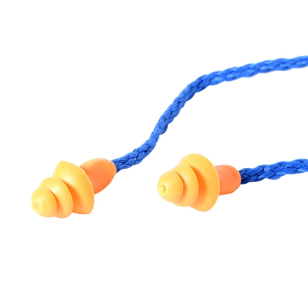 10Pcs Soft Silicone Corded Ear Plugs ears Protector Reusable Hearing Protection Noise Reduction Earplugs Earmuff