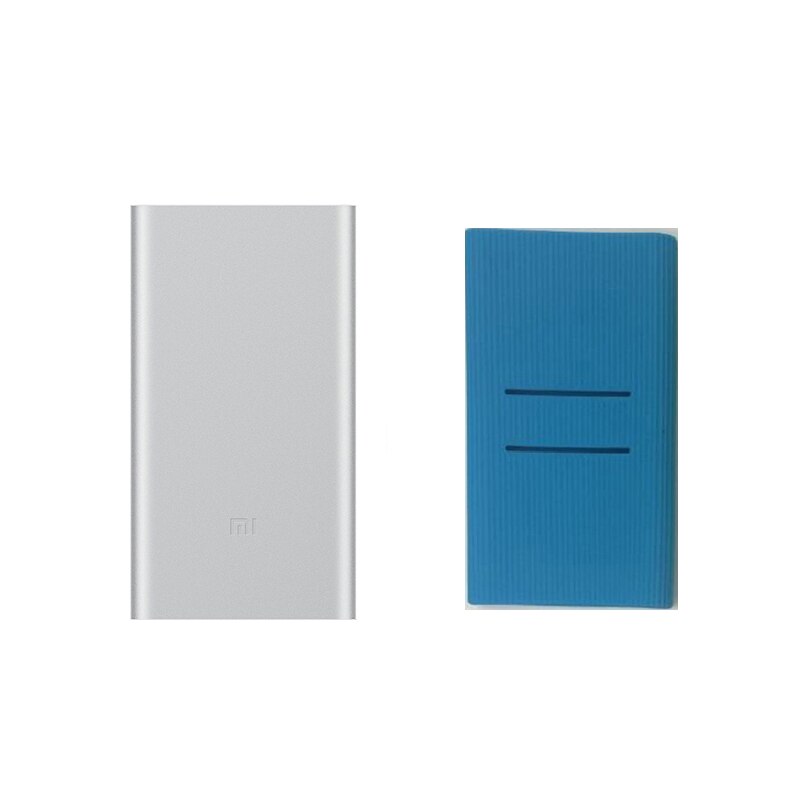 Xiaomi Mi batterie d'alimentation 2s 10000 mAh Redmi batterie d'alimentation double Port USB Charge rapide Powerbank chargeur de batterie externe Ultra-mince: Silver Add Blue