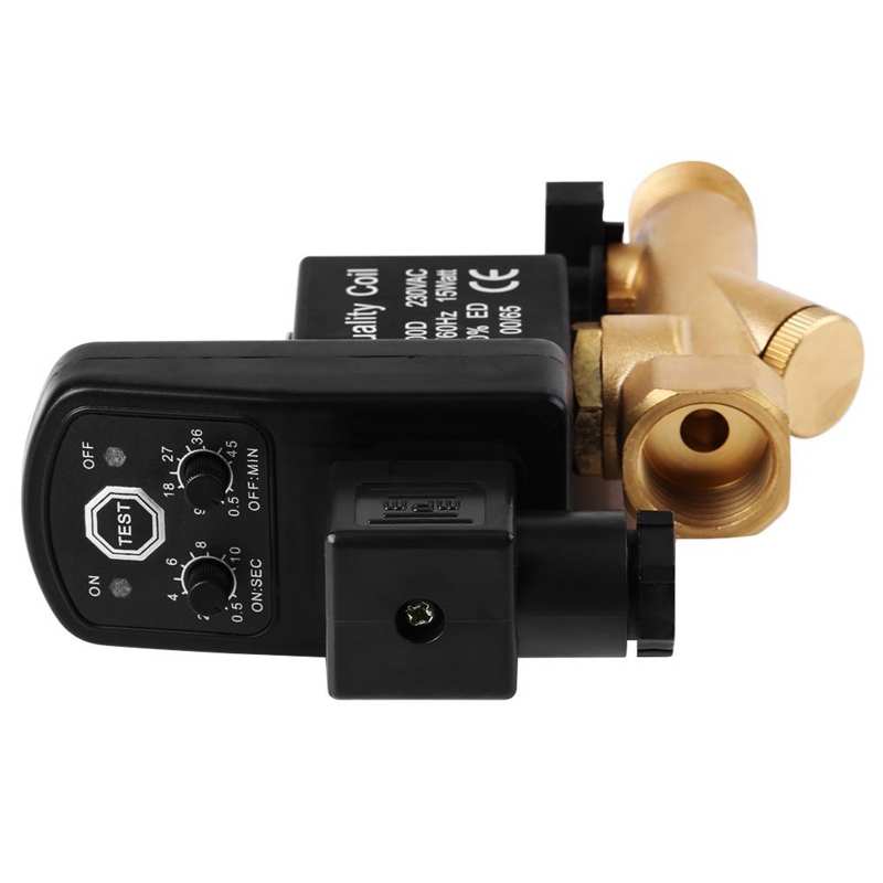 AC110/230V Actuator Ball Valve G1/2 DN15 Air Compressor Gas Tank Timed Drain Valve for Air Compressor Condensate
