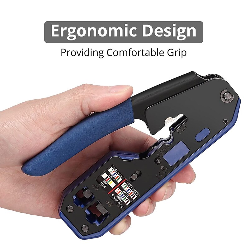 RJ45 Crimping Tool Kit Stripping Pliers CAT5 CAT5e CAT6 Crimping Pliers RJ11/RJ12 6P 8P Modular Crimper Cable Stripping Pliers