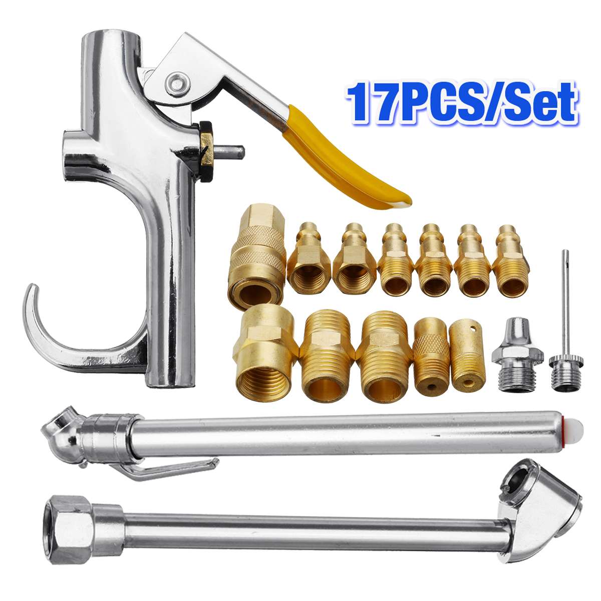 17PCS High Performance Copper 1/4'' NPT Quick Coupler Connector For Compressor Tools Set Fitting Pneumatic Tool Part USA Style