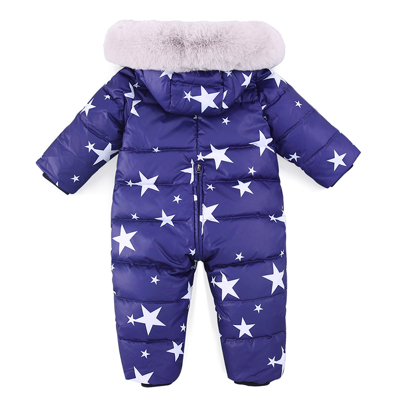 -30 russische pasgeboren Winter Snowsuit fur Hooded warm jongen Waterdicht donsjack voor baby meisje clothes1-4 jaar Romper sneeuw wear