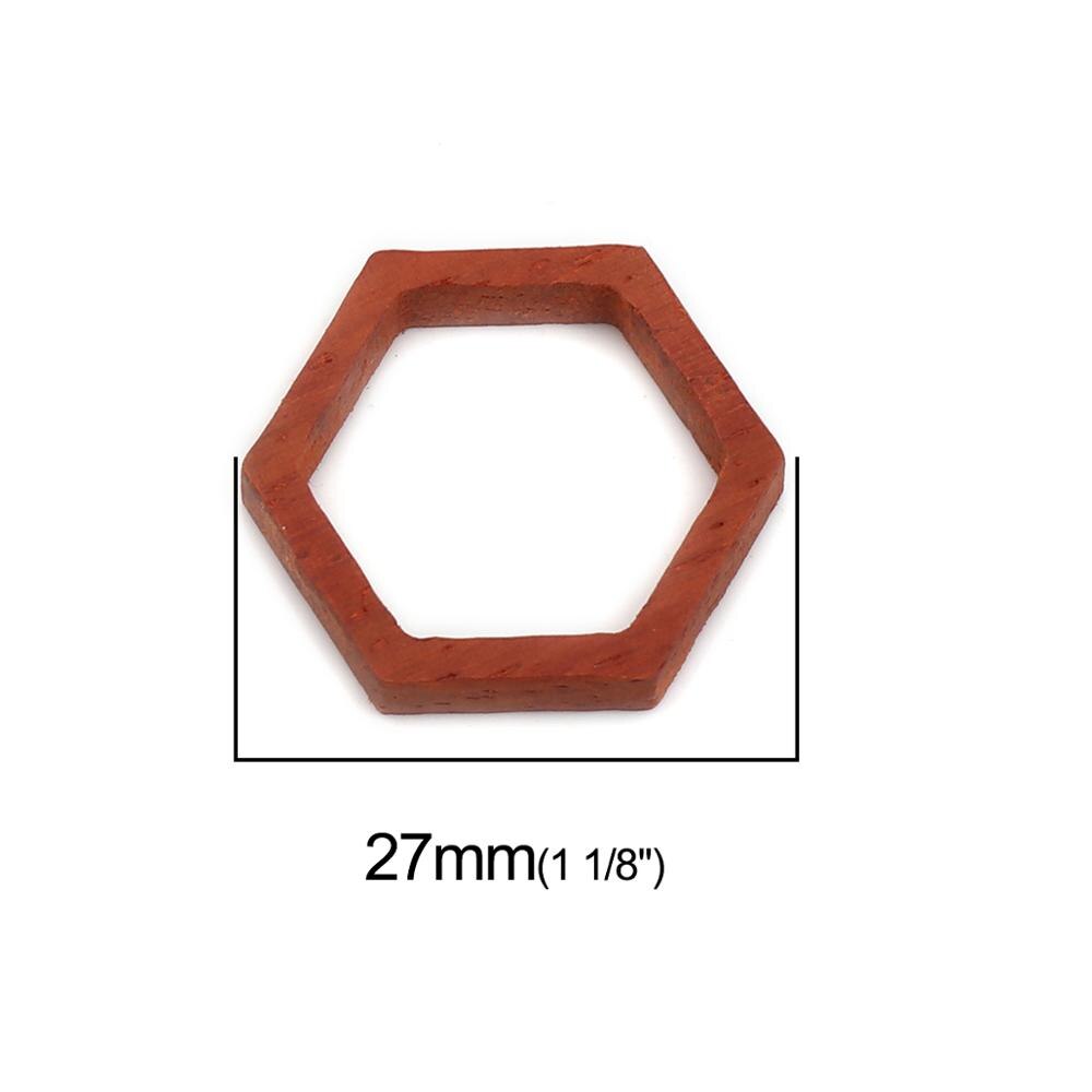 1 Pcs Sandelhout Open Terug Bezel Voor Hars Bruin Rood Ovale Walvis Vierkante Vissenstaart Hexagon Cone Kerst Halloween Verjaardag thuis: Hexagon