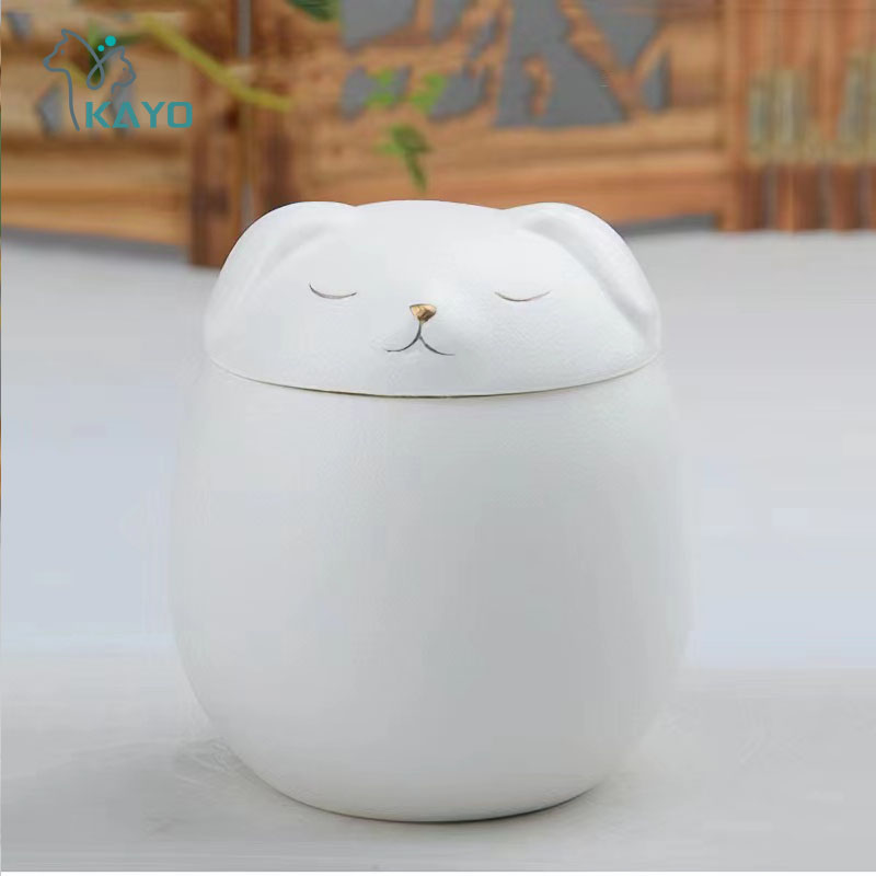 Hond Urn As Hond Vorm Gedenkteken Crematie Urnen Handgemaakte Zwarte Decoratieve Urnen Voor Begrafenis Hond Urn Hond Gedenkteken: L / Light Grey