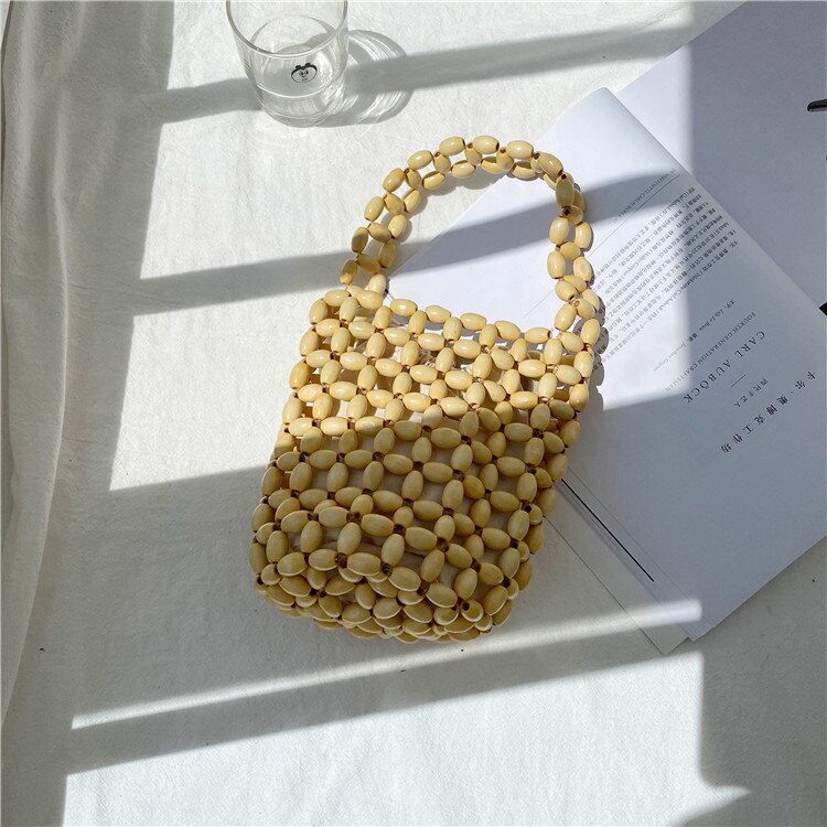 Sacos de grânulo de madeira artesanal bolsa de balde feminina totes alça superior frisado bolsas bolsa noiva bolsas festa à noite garras: 3