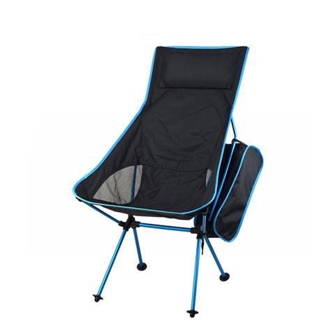 Ultralette sammenklappelig lejrstol strand letvægtsstol udendørs vandreture fiskeri sæde måne stol møbler: Blå