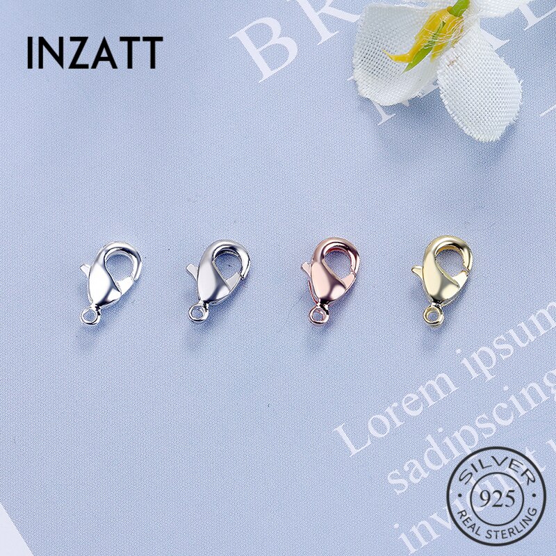 INZATT 10 Pieces / Lot Real 925 Sterling Silver Necklace Clasp Chain Charms Handmade Of DIY Accessories