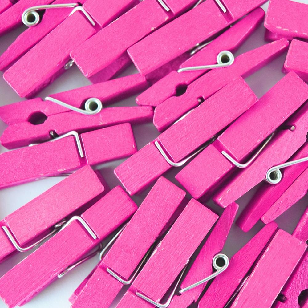 10pc mini 3cm*0.4cm knijpers, natuurlijke houten kledingknijper, fotopapierknijper, wasknijper, knutselklemmen, papieren fotohangklemmen: Rozenrood