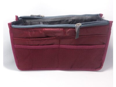 Organizer Insert Bag Women Nylon Travel Insert Organizer Handbag Purse Large Liner Lady Makeup Cosmetic Bag Female Tote: WRD
