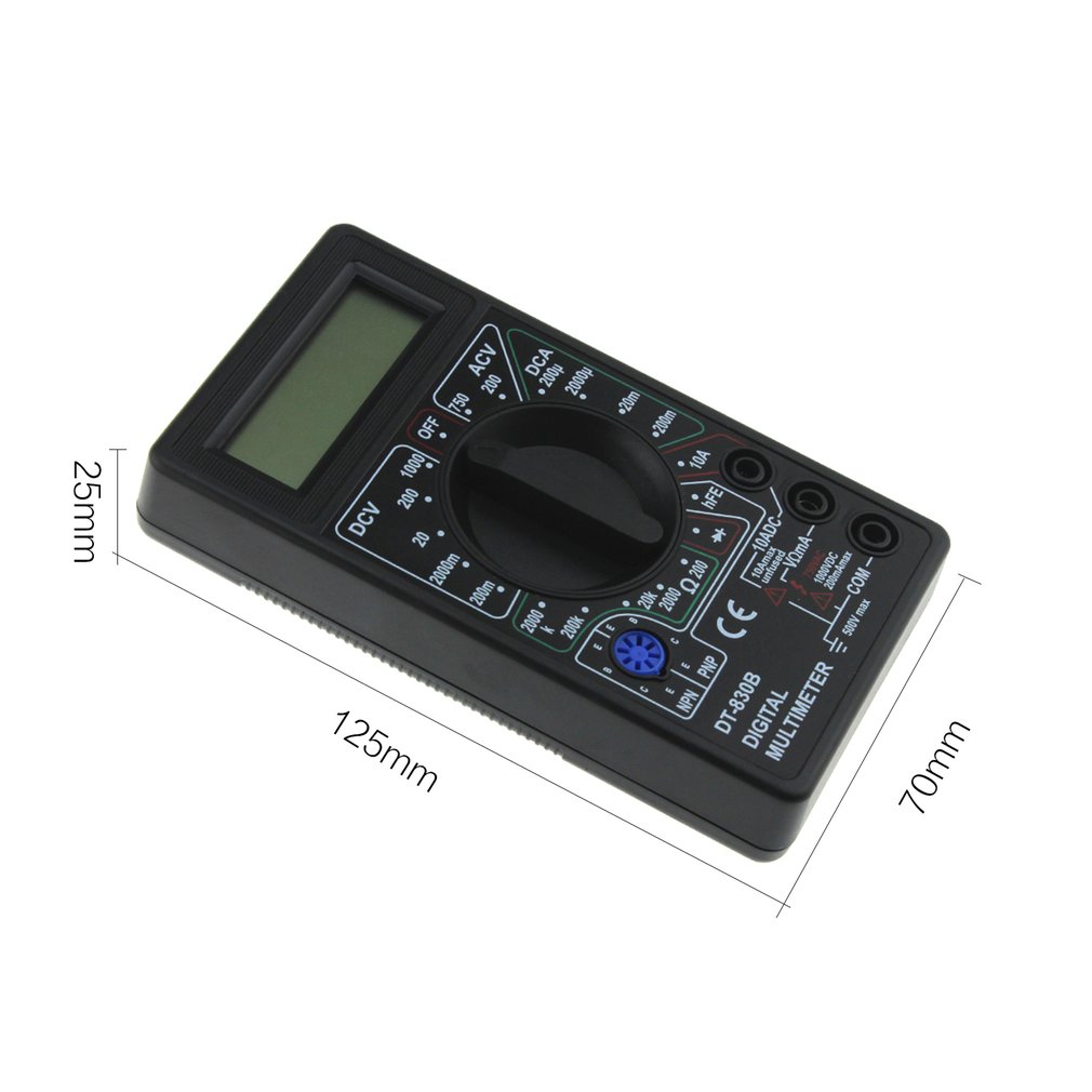DT-830B Mini Pocket Digital Multimeter 1999 Counts AC/DC Volt Amp Ohm Diode hFE Tester Ammeter Voltmeter Ohmmeter