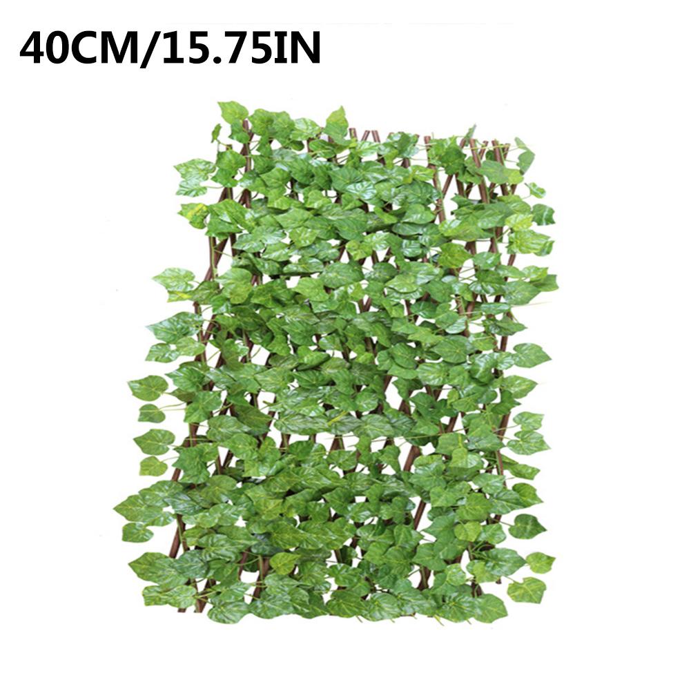 40cm/70cm Green Leaves Simulation Fence Outdoor Retractable Willow Wooden Fence Garden Decorative Courtyard Fence: 40cm