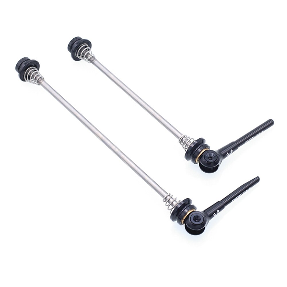 2 pièces/ensemble Ultra léger dégagement rapide avant arrière roue moyeu vélo brochettes titane alliage accessoires pour route vélo axe fixe: Black