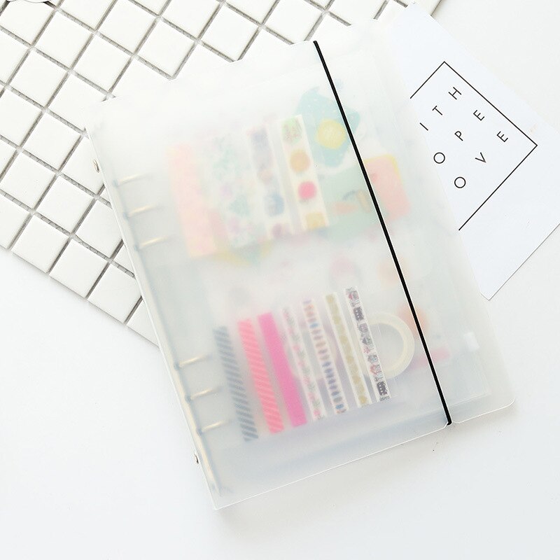 Tamaño A5 A6 hojas interiores de PVC esmerilado transparente porta álbum de fotos accesorios de álbum de recortes pegatinas bolsillos de almacenamiento