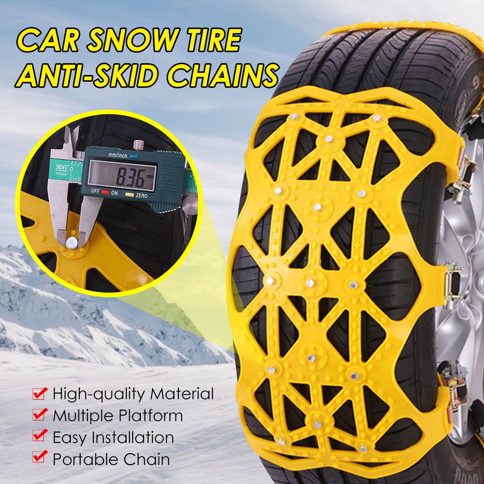 Topsky Schneeketten Auto Universal 6 Stück, Rutschfeste Topsky Schneeketten Auto Universal 6 Stück, Rutschfeste