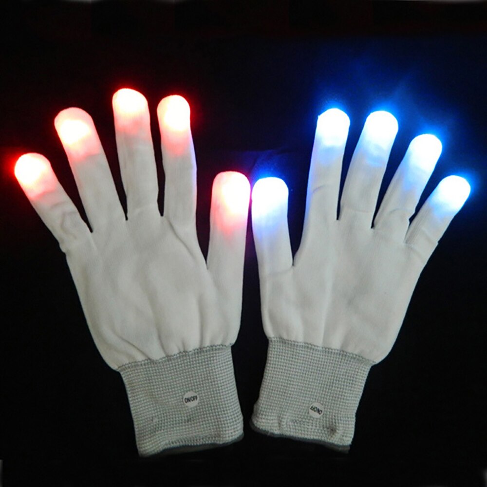 Halloween LED Gloves Neon Glowing Party Light Props Luminous Flashing Skull Gloves Stage Skeleton Skull Gloves: 6