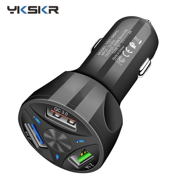 3A Caricabatteria Da auto Carica Rapida 3.0 Universale 2/3 Porta USB di Ricarica Veloce Adattatore per il iPhone Samsung Xiaomi Caricatore Del Telefono mobile USB: nero 3USB