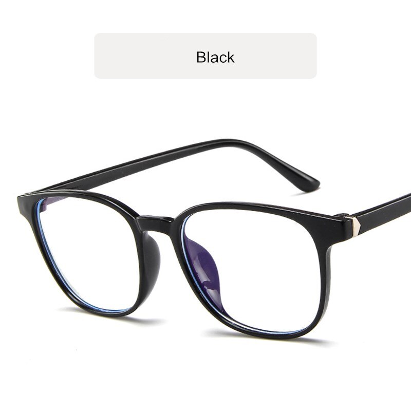 Vintage Square Anti-Blue Light Myopia Women Eyeglasses Plastic Glasses Frame Classic Men Computer Eye Glasses: black