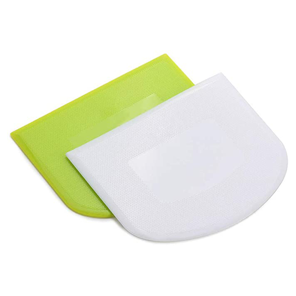 2 Pcs Dough Scraper Bowl Scraper Cutter Multipurpose for Bread Dough Cake Fondant TI99: Default Title