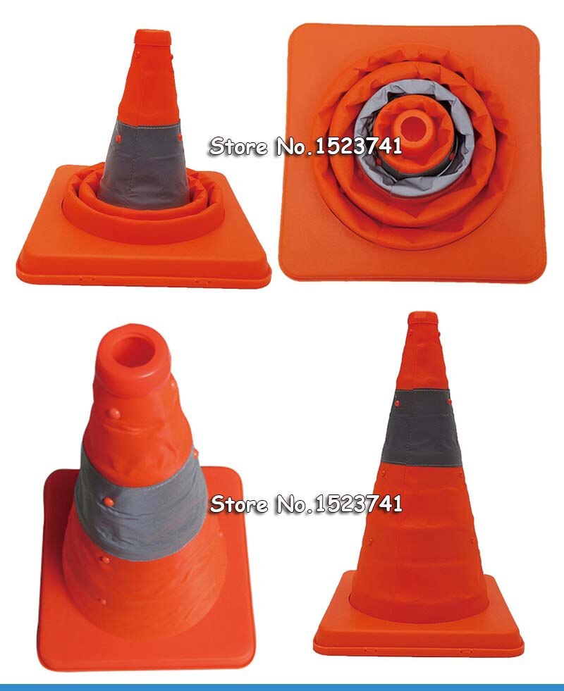 42cm -foldbar trafiksikkerhedsadvarselsskilt med orange reflekterende tape