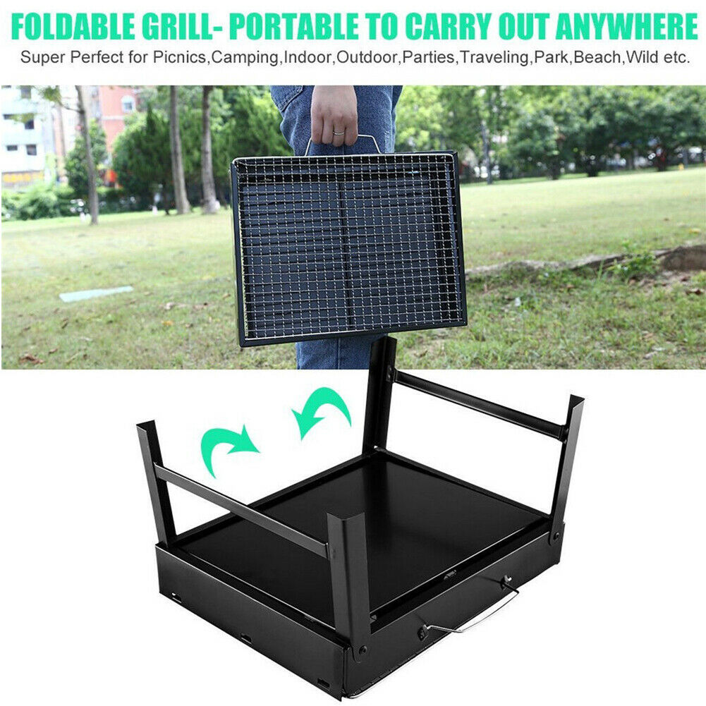Outdoor Foldable BBQ Charcoal Grill Portable Barbecue Camping Hibachi Picnic Set