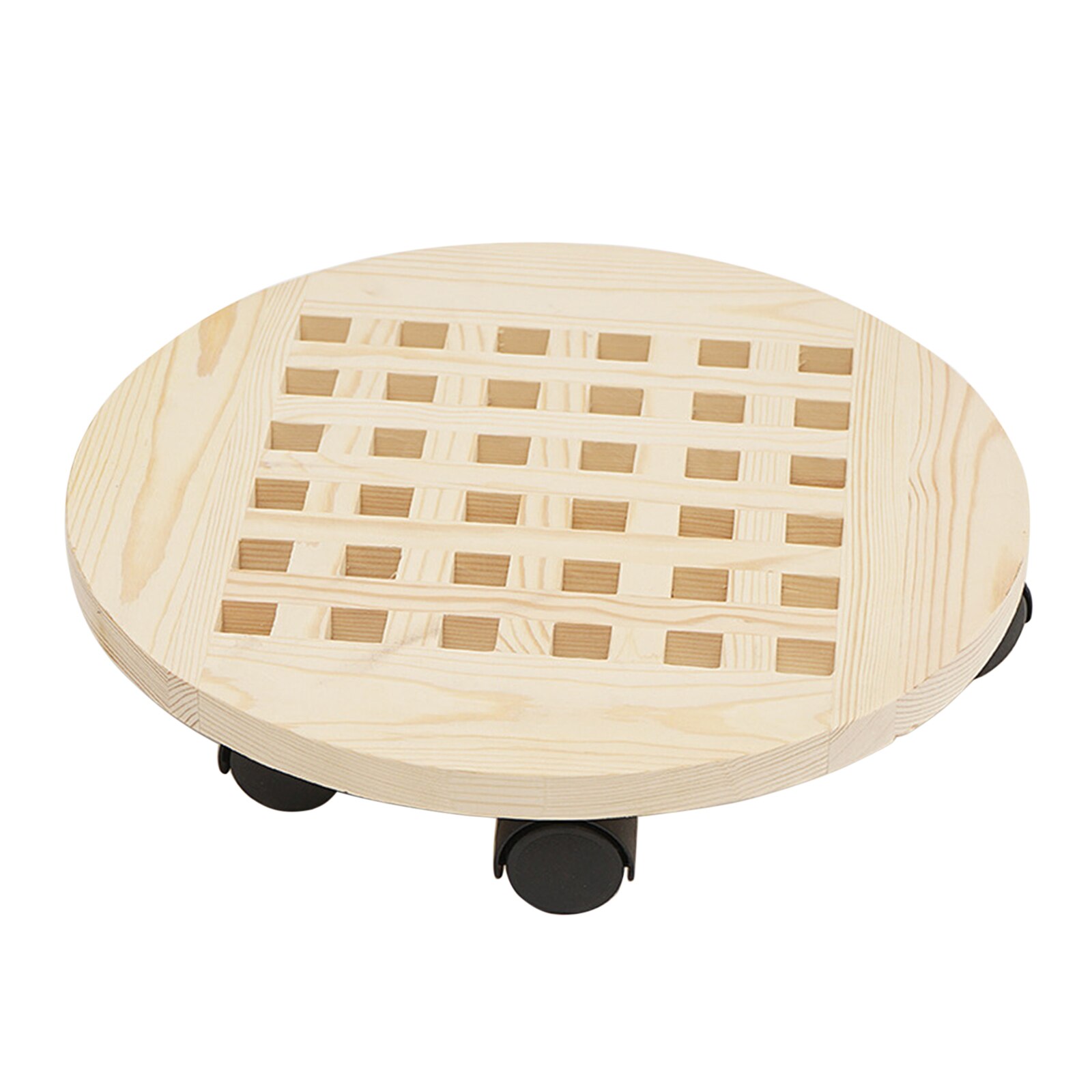Bandeja giratoria para macetas de flores con rueda de 360 °, carro giratorio de madera para macetas con soporte para plantas con ruedas, porta macetas redondas para flores: Dia 35cm