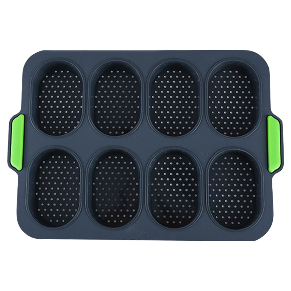 Bandeja resistente al calor con 8 rejillas para el hogar DIY, sartén francesa antiadherente práctico para hornear pan de hamburguesa, molde de buena flexibilidad, fácil de liberar
