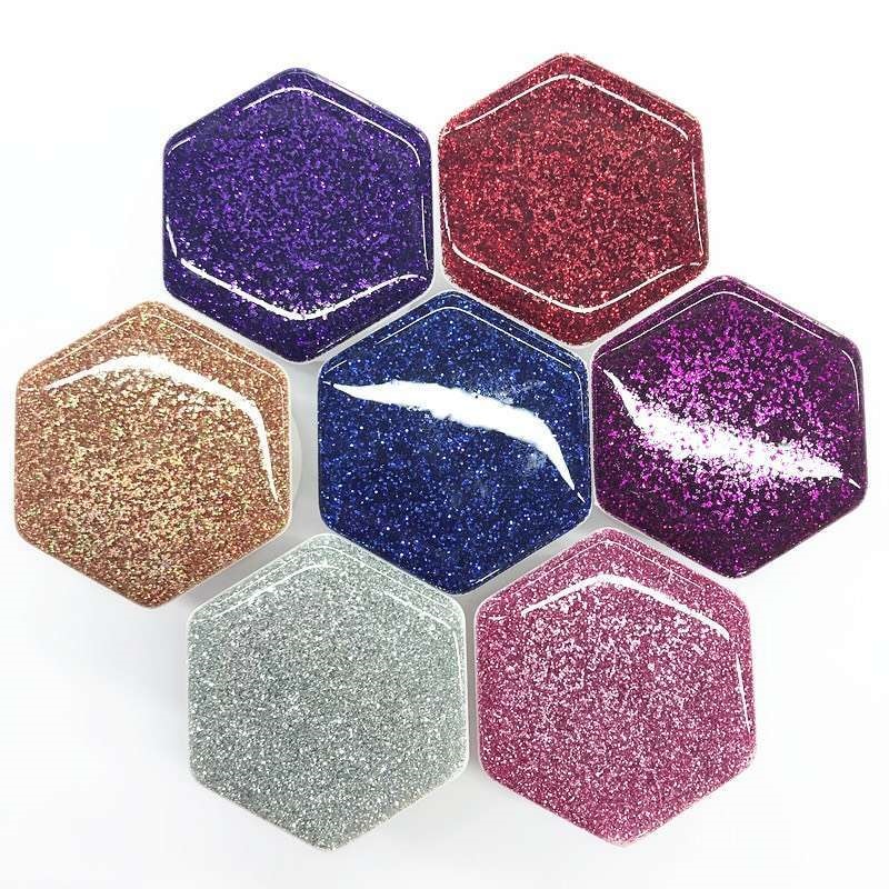 1piece Hexagon Glitter epoxy glue material mobile phone folding stretch air bag bracket finger ring Phone Holder Balloon support