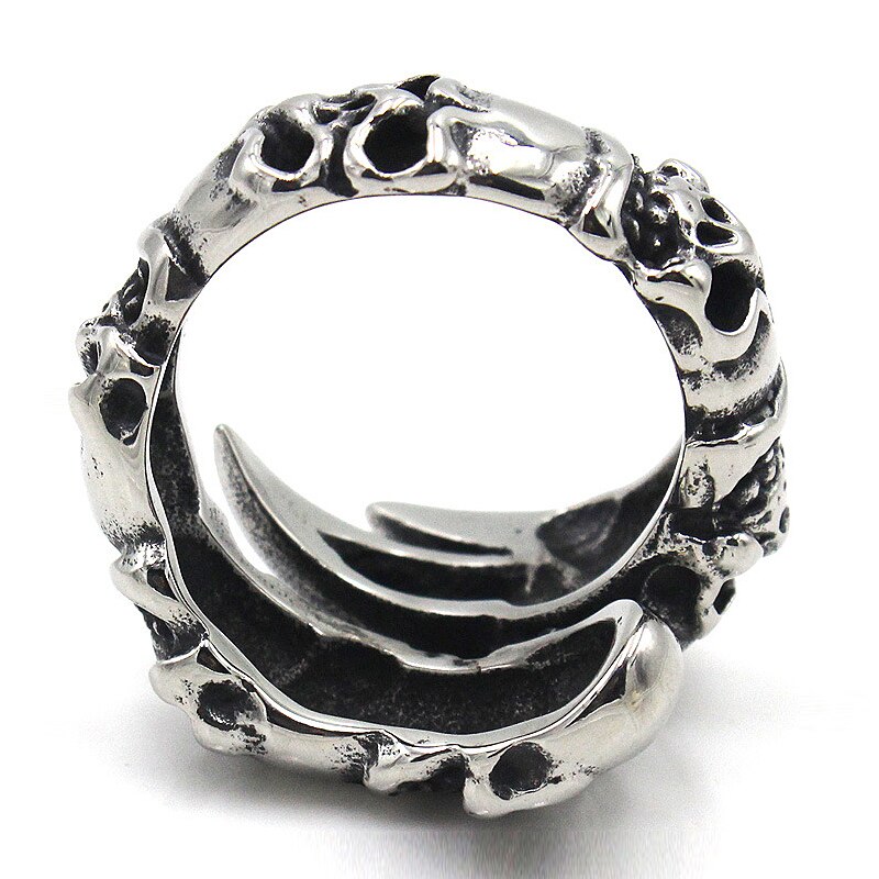 Vintage Punk Rock Beast Claw Ring Mannen Jongens Dominant 316L Rvs Biker Skull Ring Heren Hip Hop Sieraden