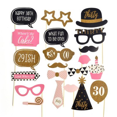 Fun Wedding Photo Booth Props Party Decorations Funny Mask Birthday Party Props for Photography DIY Graduation Hand Props: 30 years old