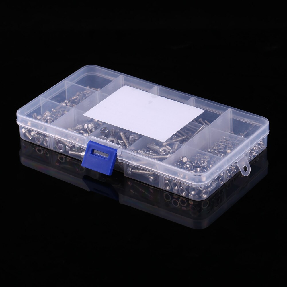 Stainless Steel SS304 Hex Socket Flange Screws Cap Head Bolts Screws and Nuts Fastener Assrotment Set 480pcs M2 M3 M4