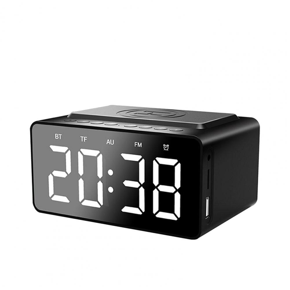 Chevet grand écran LED HD réveil Radio BLE haut-parleur chargeur sans fil avec Port USB pour Samsung iPhone téléphone HD grand écran
