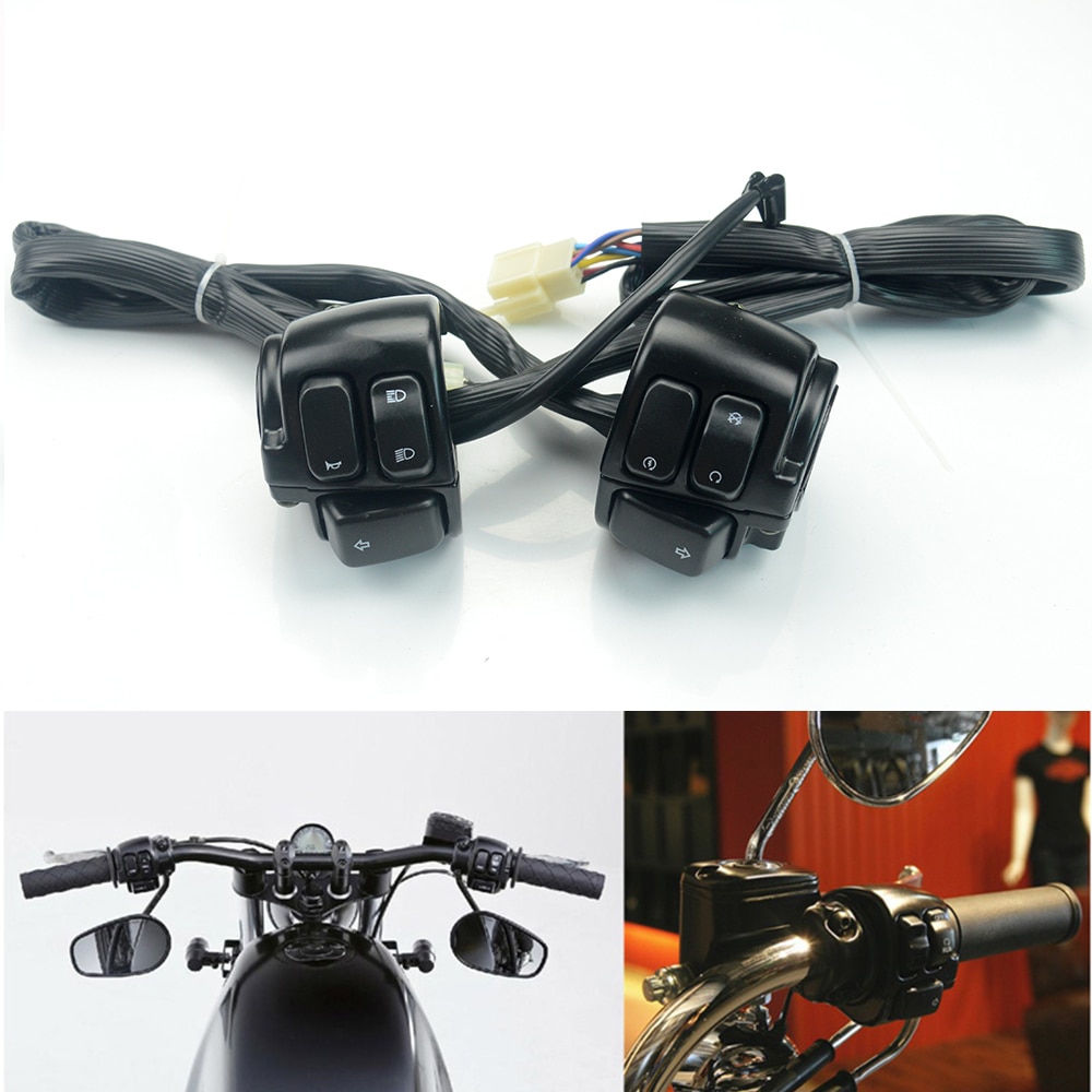 Evomosa-interrupteur à commande de klaxon pour phare de moto HARLEY, SOFTAIL 1 ", 25mm, pour harnais de câblage