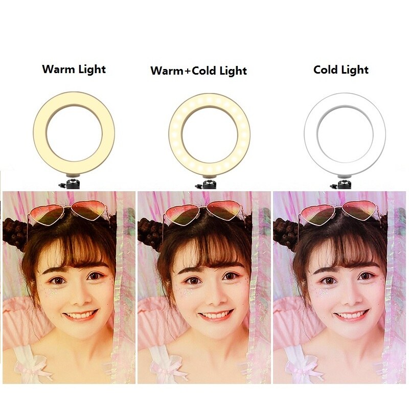 Lightdow Big/Small Dimmable LED Studio Camera Ring Light Phone Video Light Lamp With Tripods Selfie Stick Ring Table Fill Light