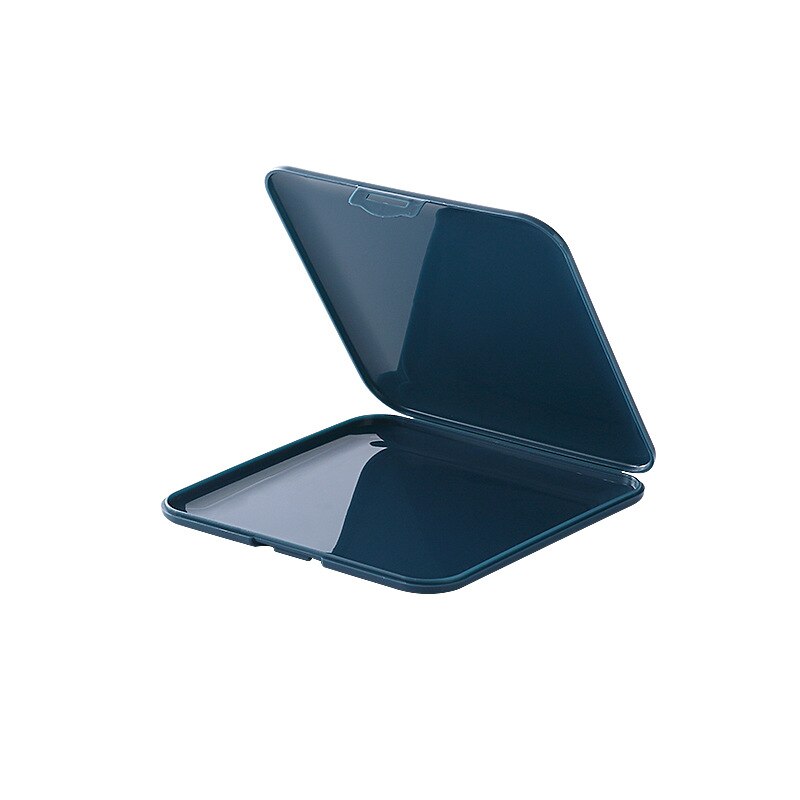 Portable Mask Case Dustproof Face Mask Storage Box Dust-Proof Disposable Cloth Mask Organizer Holder Mask Storage Case In Stock: Square Navy