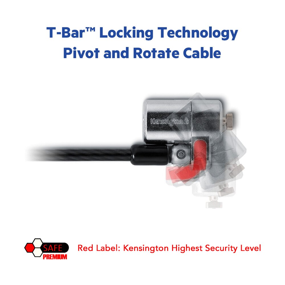 Premium Kensington Original ClickSafe Keyed Laptop Lock with 1.5m Carbon Steel Cable Highest Security Level for Projector K64664