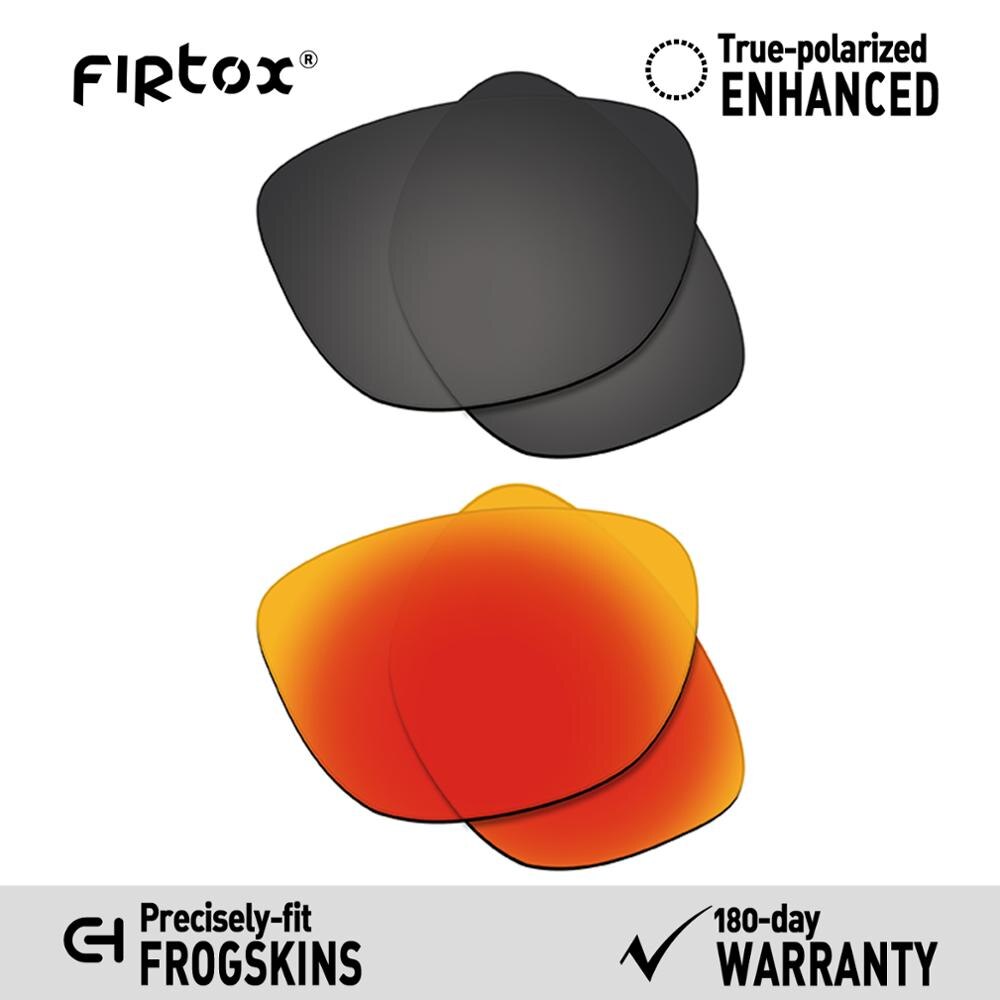 Firtox true  uv400 polariserade linser ersättning för-oakley frogskins  oo9013 solglasögon (endast kompatibel lins) - flera färger: Svart röd
