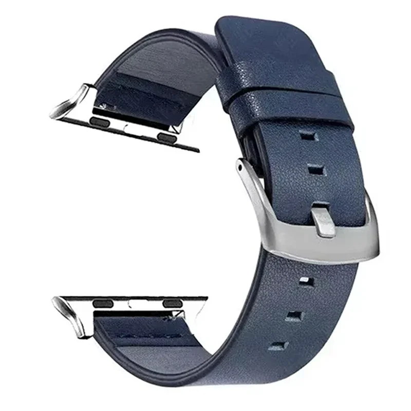 Leren band voor Apple Watch Band Ultra 2 49 mm 46 mm 45 mm 44 mm 42 mm Sport ademende band IWatch-serie 10 9 8 7 6 5 4 SE 3: zwart grijs / 14mm