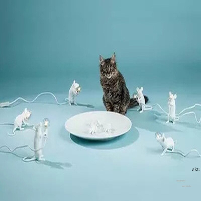 Nordic Italiaanse Hars Rat Tafellamp Slaapkamer Nachtkastje Muis Lamp Bruiloft Deco Tafel Licht Kids Anima LsItalian Lampen Tafel