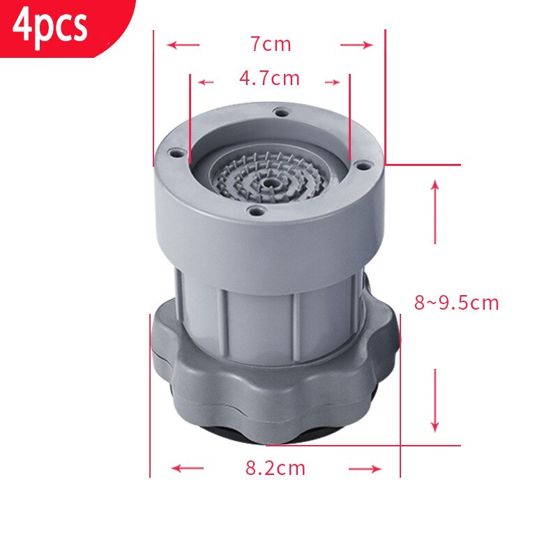 Almohadillas antivibración para pies de lavadora, alfombrilla de goma ajustable, antideslizante, Protector de suelo, Base protectora de muebles, 4 piezas: Big grey-4pcs
