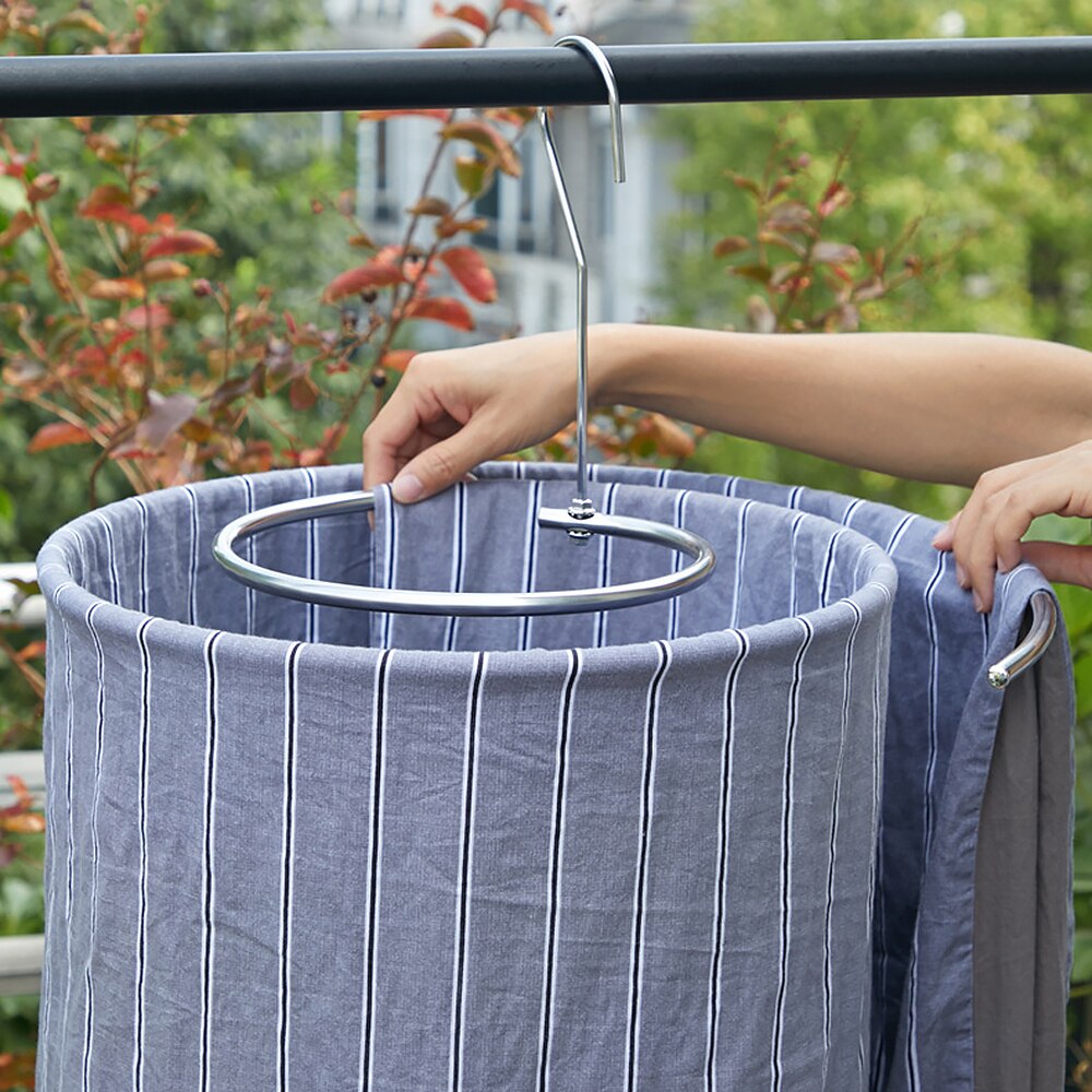 Outdoor Home Balcony Hanger Stainless Steel Rotating Drying Rack Blanket Hanger Save Space Round Spiral Quilt Sheets Hanger