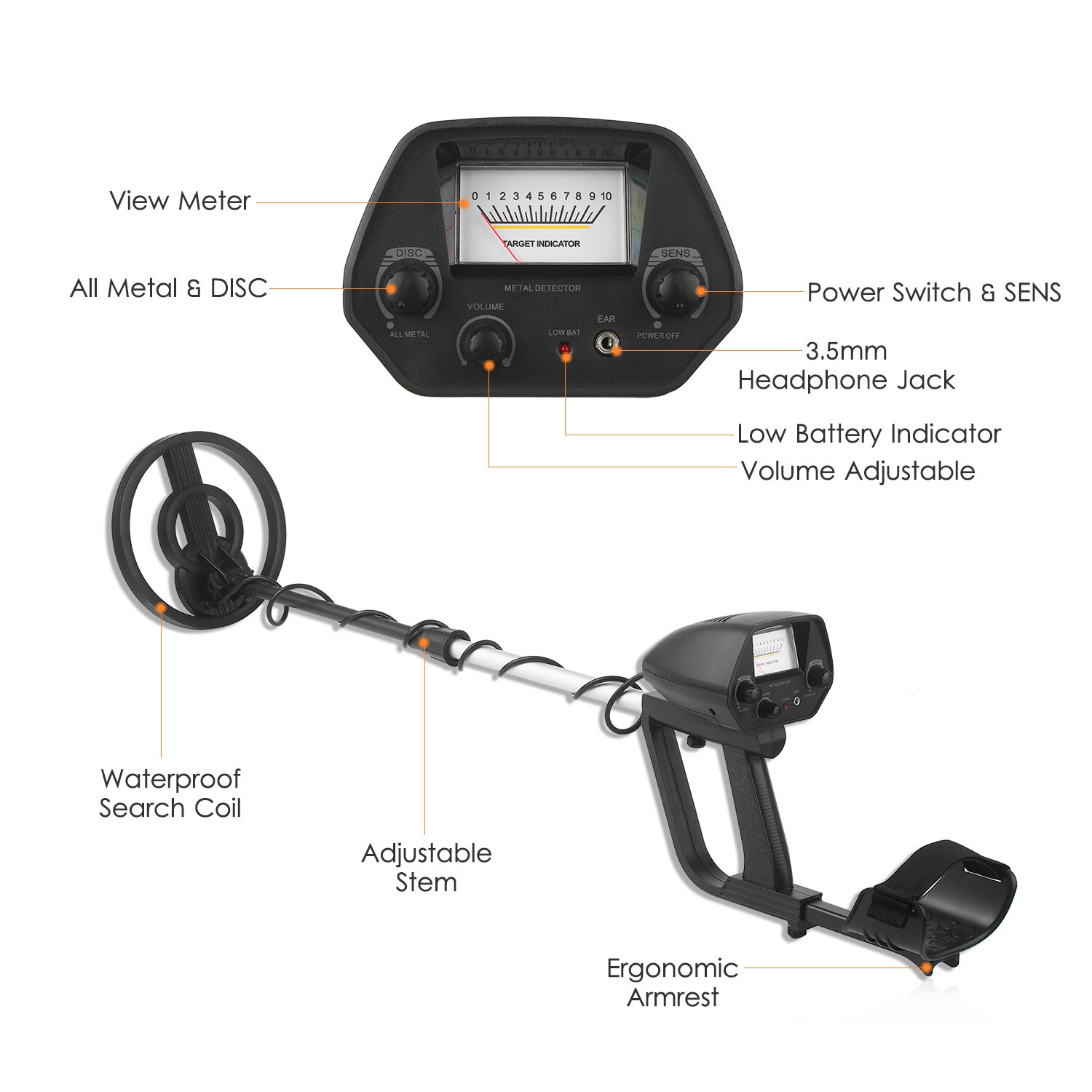MD-5090 Metal Detector sotterraneo Metal Detector Metal Finder alta precisione Treasure Hunter cercatore d'oro cercatore di metalli