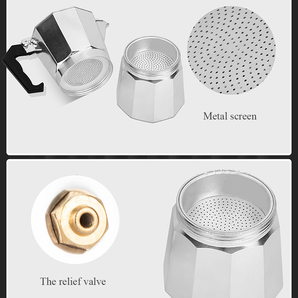 3 Sizes Coffee Maker Aluminum Mocha Espresso Percolator Pot Coffee Maker Moka Pot Stovetop Coffee Maker