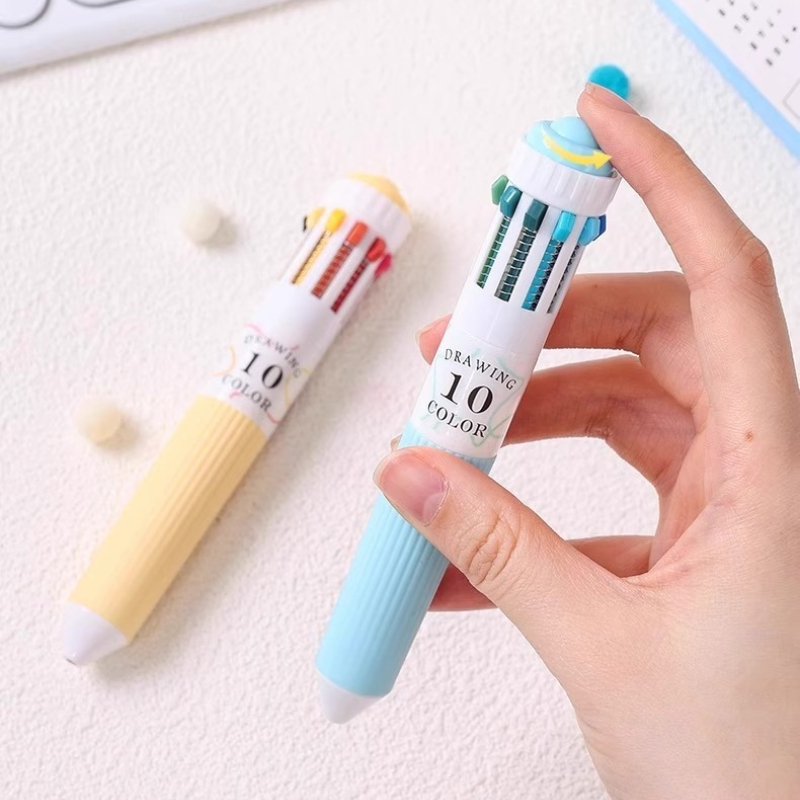 Languo Ballpoint Pens 28 Color Cartoon 0.8mm Soft Grip Press Multicolor for Writing Drawing Overlay School Supplies Stationery