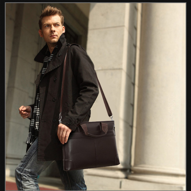 Aktetas handtas Mannen tas Pu Leer Hoge capaciteit Zakelijke Tas Casual Tassen Retro Travel Computer Laptop Eenvoudige Dot